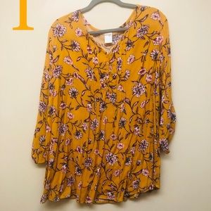 Mustard and floral tunic